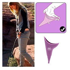 Portable Urinella for Women, Waterproof, with Hygienic Wipes for Urinating at Festivals, Outdoors, WC and Portable Toilet (Purple)