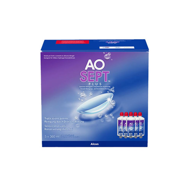 Aosept Plus Contact Lens Care Solution, Value Pack, 5 x 360 ml