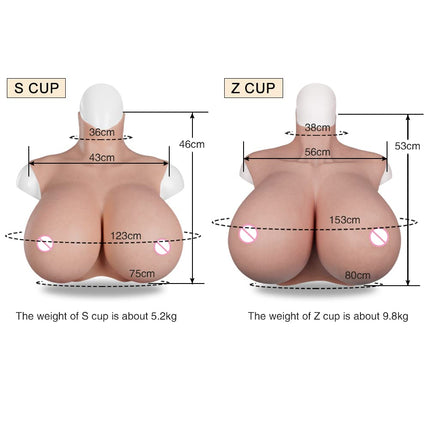 EQAIWUJIE Huge Breast Plate Z Cup Silicone Breast Forms for Crossdresser Cosplay Drag Queen (Color 1, Z Cup)