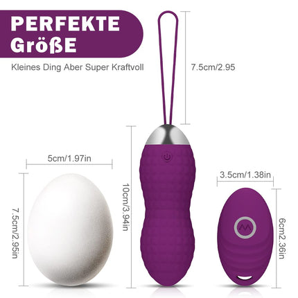 Love Balls Vibration, Allmay Waterproof Bullet Vibrators, G-spot and Clitoris Stimulation Sex Toy with Wireless Remote Control, 10 Vibration Modes for Women, Couples