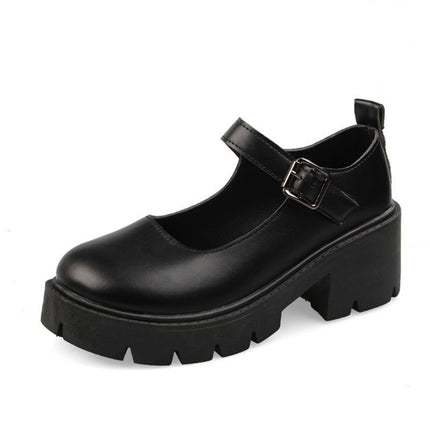Women's Platform Mary Janes with Heart and Cat Buckle, Rivets, Ankle Strap, Lolita Gothic, Princess Platform Pumps in Patent Leather with Spikes, Traditional Embroidery and Vintage Design, 41