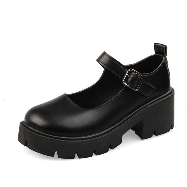 Women's Platform Mary Janes with Heart and Cat Buckle, Rivets, Ankle Strap, Lolita Gothic, Princess Platform Pumps in Patent Leather with Spikes, Traditional Embroidery and Vintage Design, 41