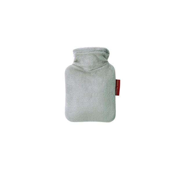 Hugo Frosch mini hot water bottle 0.2 l with velour cover grey