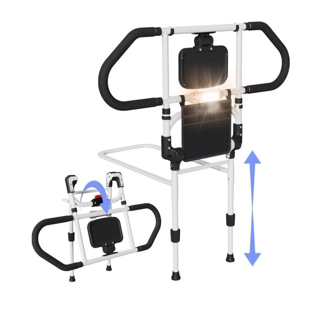CozyGoo Bed Riser with Sensor Light &amp; Height Adjustment, Ergonomic Bed Rail for Seniors, Extendable Fall Protection with Folding Function, Stable and Safe for All Bed Sizes