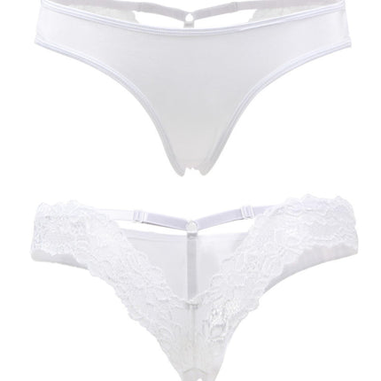 comeondear women's panties sexy string thong women's lace underwear Brazilian briefs bikini thong erotic panty T-back hipster lingerie large sizes underpants sexy lingerie (white, ML)