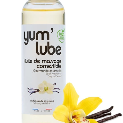 Yum'Lube | Sex &amp; erotic massage oil for massage &amp; intimate | Body oil with vanilla | Massage oil intimate suitable as sex oil | Massage oil for intimate areas &amp; massage oil sex intimate area