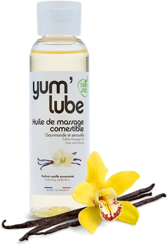 Yum'Lube | Sex &amp; erotic massage oil for massage &amp; intimate | Body oil with vanilla | Massage oil intimate suitable as sex oil | Massage oil for intimate areas &amp; massage oil sex intimate area