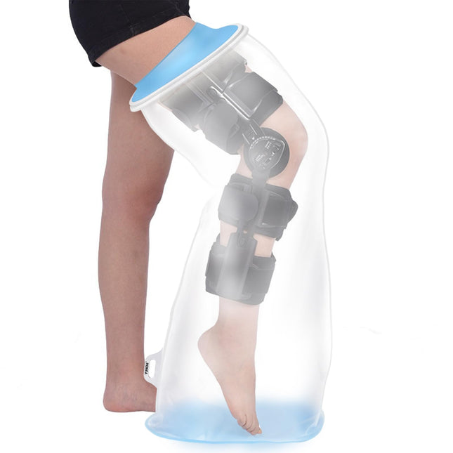YUNCHI Shower Protector Leg Long Adult Anti Slip XL Cast Protector Waterproof Reusable Bandage Protector for Orthosis Blocks Fixator Thigh Knee Plaster Cast Bandages (Long Leg Protector XL)