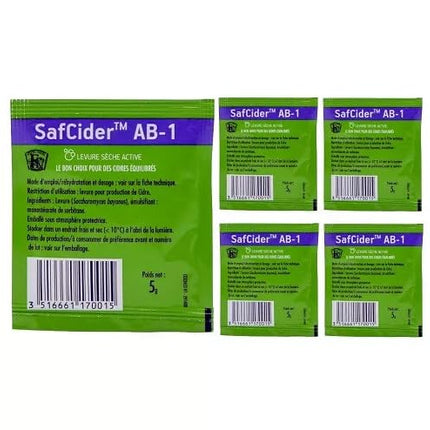 Fermentis Cider Yeast SafCider Yeast Apple Wine Alcohol Yeast Fermentation Yeast Distilling Yeast, 5 pieces