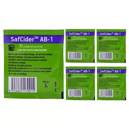 Fermentis Cider Yeast SafCider Yeast Apple Wine Alcohol Yeast Fermentation Yeast Distilling Yeast, 5 pieces