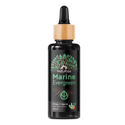 NatuRise® Omega 3 Vegan - Algae Oil - 1884 mg DHA, EPA &amp; DPA - High Dose - 100 ml - Laboratory Tested - Triglyceride Form - Pipette with Dosing Scale - UV Glass (Blood Orange + Lemon)