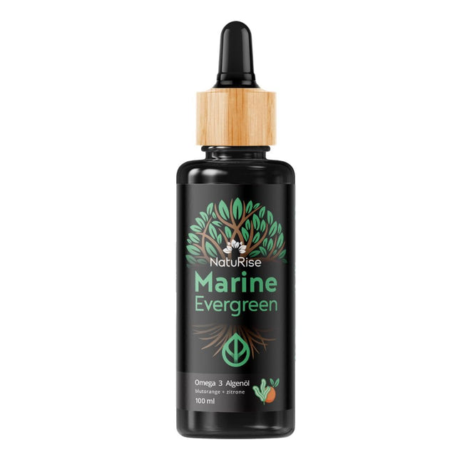 NatuRise® Omega 3 Vegan - Algae Oil - 1884 mg DHA, EPA &amp; DPA - High Dose - 100 ml - Laboratory Tested - Triglyceride Form - Pipette with Dosing Scale - UV Glass (Blood Orange + Lemon)