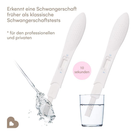 5 x Pregnancy Test Early Test Babyplan (HCG), Hygienic Pregnancy Test 10 mIU ml (highly sensitive) for baby planning (99.6% accuracy) Very long, wide and easy to use