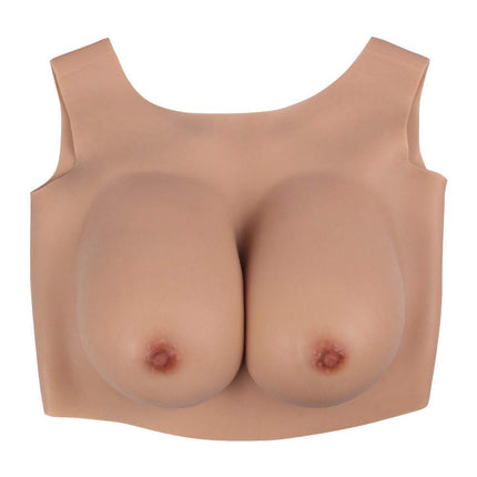 FHUILI Crossdressers Silicone Breast Forms - Round Collar Design Silicone False Breasts - Lifelike Fake Breasts for Crossdressing Transvestite Cosplay, G Cup,A