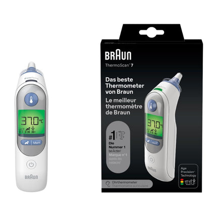 Braun ThermoScan 7 Ear Thermometer BRAIRT6520 | Age Precision Technology | Color-coded digital display | Baby and toddler friendly | The #1 brand among doctors (1)
