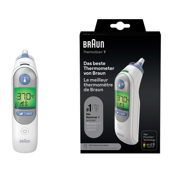 Braun ThermoScan 7 Ear Thermometer BRAIRT6520 | Age Precision Technology | Color-coded digital display | Baby and toddler friendly | The #1 brand among doctors (1)