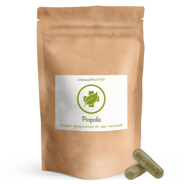 Organic Propolis Capsules (90 capsules, 224 mg each) - Extract in a vegetable capsule - Pure beekeeper quality - Natural support of the immune system - Strong antioxidant - No additives