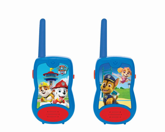 Lexibook, The Paw Patrol, Talkies-Walkies 200m, Communication Game for Children, 2 Communication Channels, Belt Clip, Battery-Operated, Blue/Red, TW12PA