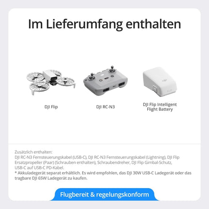 DJI Flip, Drone with 4k Camera for Adults, Mini Drone with Camera, &lt; 249 g, Follow Me Function, 13 km Video Transmission, Hand Launch, Auto Return, 31 min Flight Time