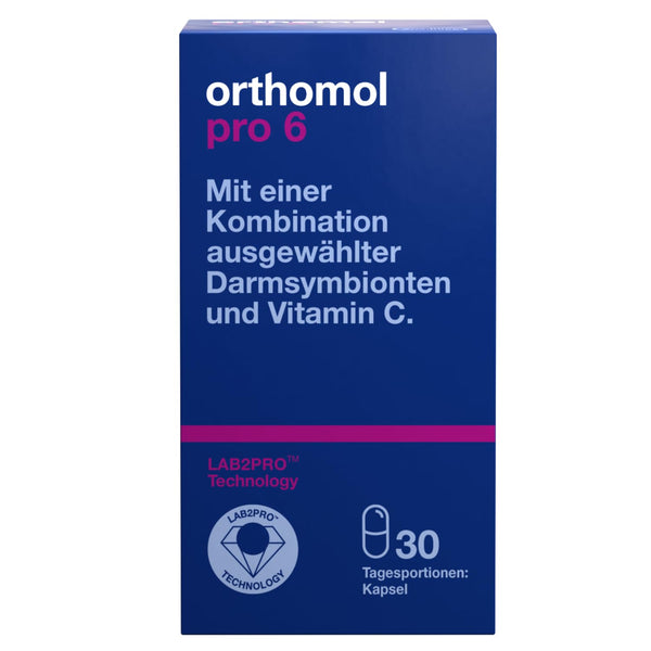Orthomol Pro 6 - with a combination of selected intestinal symbionts and vitamin C, 30 daily portions