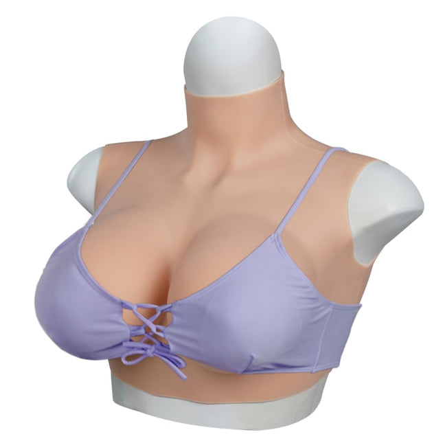 QIAOYIQIAO Silicone Fake Breasts BG Cup Realistic Breast Forms Silicone Breast Plate False Boobs for Cosplay Crossdresser Drag Queen (Cream, B Cup Silicone Filler)