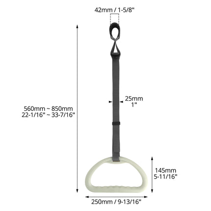 QWORK® Bed Rail Handle Extra Wide 30cm, Anti-Slip and Ergonomically Shaped with Adjustable Strap