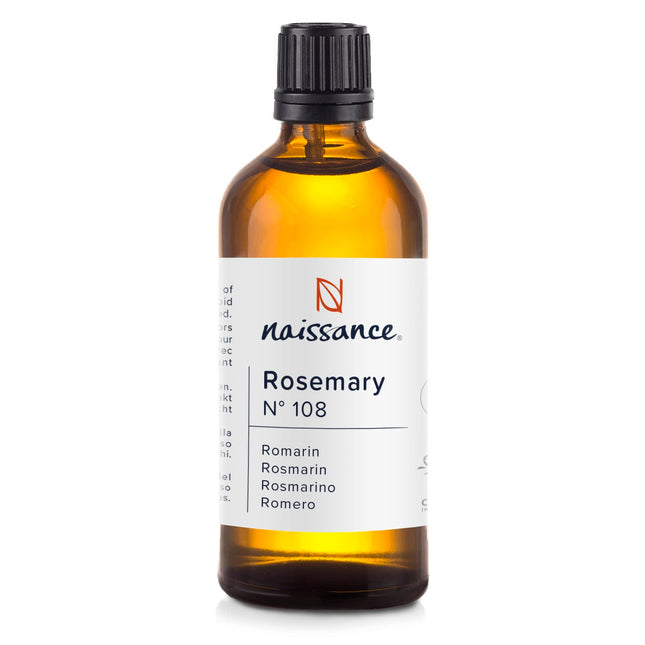 Naissance Rosemary Oil (No. 108) - 100ml - 100% Pure Rosemary Essential Oil for Natural Cosmetics - Hair Growth, Aromatherapy, Fragrance Lamp - Fragrance Oil for Aroma Diffusers