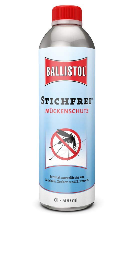 BALLISTOL 26710 Stichfrei Mosquito Repellent 500ml Bottle Anti-Insect Oil – 8h Protection against Horseflies, Flies, Ticks, Mosquitoes, No Color