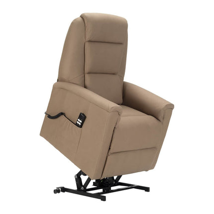POLTRONE ITALIA Rebecca 2 Motors PERSONALIZED TV armchair with stand-up aid Medical device 2 wheels Micro spring seat Faux leather Camel