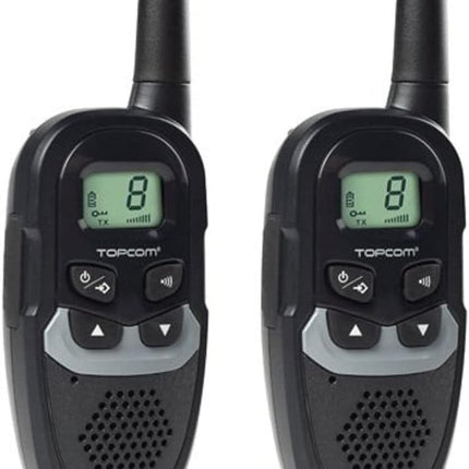 Topcom Walkie Talkie with range up to 6 KM - automatic noise reduction, RC-6410 + Duracell Optimum AAA batteries, 8 pieces, up to 100% extra power or additional performance