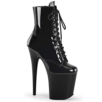 Pleaser Women's FLAMINGO-1020 Boots, Black (Blk Pat/Blk)