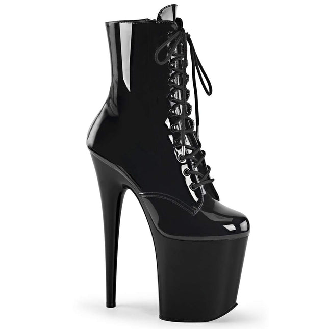 Pleaser Women's FLAMINGO-1020 Boots, Black (Blk Pat/Blk)