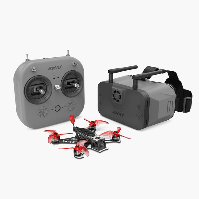 EMAX Tinyhawk 3 Plus Freestyle Drone RTF Kit Ready To Fly FPV HD Zero Drones Mini Racing Quadcopter Robust Carbon Fiber Frame with Goggles and E8 Radio Transmitter for Kids Adults and Beginners