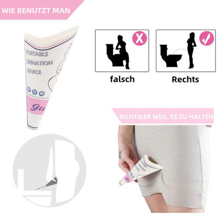 Guofa Urinal for Women, Urinal for Women, Portable Leak-Proof Women's Urinal for Urinating While Standing or Squatting, Discreet On-the-Go Toilet for Camping, Travel, Gifts (50 Pieces)