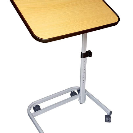 FabaCare RMF side table, height-adjustable bedside table on casters, very stable, table for bed with incline, foldable, angle adjustable, brown