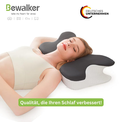 Bewalker Orthopedic Memory Foam Pillow, Neck Pillow, Neck Support Pillow, Sleeping Pillow - Ergonomic Anti-Snoring Pillow for Back Pain