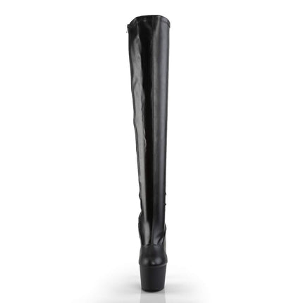 Pleaser Women's ADORE-3000 Short Boots, Black (Black (Blk STR Faux Leather/Blk Matte)