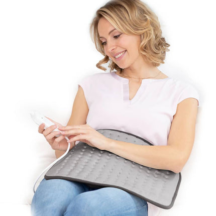 Medisana HP 650 XL heating pad, 45 x 35 cm, heat pad for back and neck pain, with 4 temperature settings and overheating protection, heating mat with automatic switch-off, washable