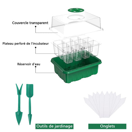 Meijunter Indoor Greenhouse Propagator 6pcs 72 Cells Mini Plant Greenhouse Indoor Greenhouse Seedling Hole Breathable Seed Grower Transparent Cover Nursery Box