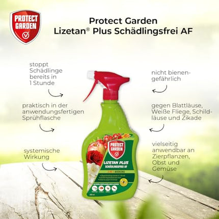 PROTECT GARDEN Lizetan Plus Pest-Free AF ​​against pests on ornamental plants, roses, fruits and vegetables, 800 ml spray
