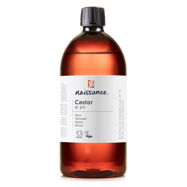 Naissance Castor Oil (No. 217) - 870ml - Cold-pressed, natural, hexane-free, non-GMO oil - Nourishes and moisturizes hair, eyelashes, and eyebrows