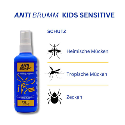 Anti Brumm Kids Sensitive 1x 75 ml I Protection against mosquitoes and ticks I Mosquito spray I For home, travel, tropics I Icaridin I Children from 1 year I Sensitive skin I Value set plus Pharma Perle giveaway