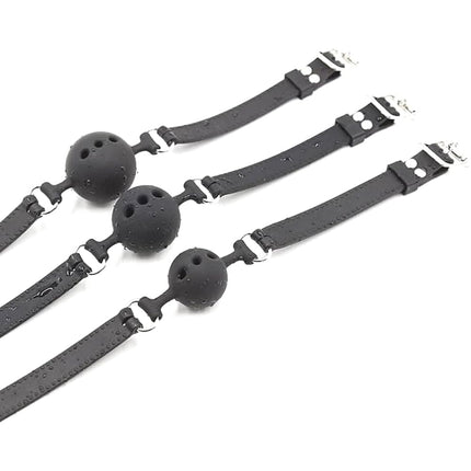 Silicone Gag Mouth Gag Silicone Ball Gag with Air Holes Adjustable Sex Games Ball Gag (Medium Ø4.5cm)
