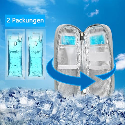 YOUSHARES Insulin Cooler Bag with 2 Ice Packs - TSA Approved Diabetic Bag for Diabetic Supplies, Epipen, Syringes, Insulin and Other Medication Accessories, Medication Bag Pen Cooler for Travel (Gray)