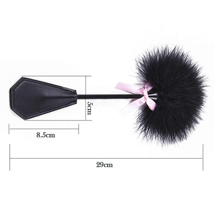 BDSMAGE SM Leather Whip, Feather Tickler Paddle and Eye Mask, Sex Toys for Couples BDSM Bondage Set Blindfold Flogger Fetish Restraints Sex Toys Extreme 3 Pieces