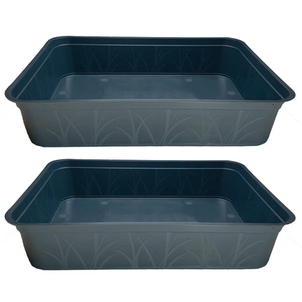 KRONLY 2 pieces sturdy planting bowl without bottom holes 38 x 28 x 8cm - pricking out bowl for plants tub bowls garden cultivation