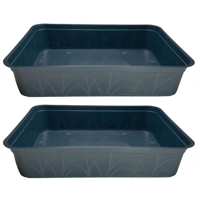 KRONLY 2 pieces sturdy planting bowl without bottom holes 38 x 28 x 8cm - pricking out bowl for plants tub bowls garden cultivation