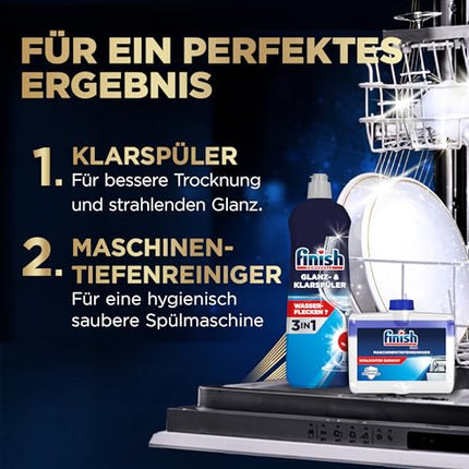 Finish Ultimate Plus Infinity Shine Dishwasher Tablets – Dishwasher tablets for intensive cleaning, grease-cutting power and shine with protective shield – 2 x 73 Caps
