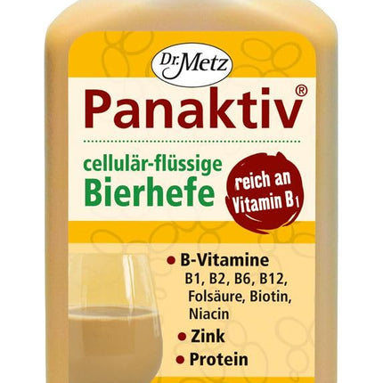 Panaktiv® - liquid brewer's yeast, 500 ml • Vitamin B1, B12, folic acid, biotin, vitamin B2, B6, niacin, zinc • for an active metabolism • for beautiful skin and hair • pure natural product