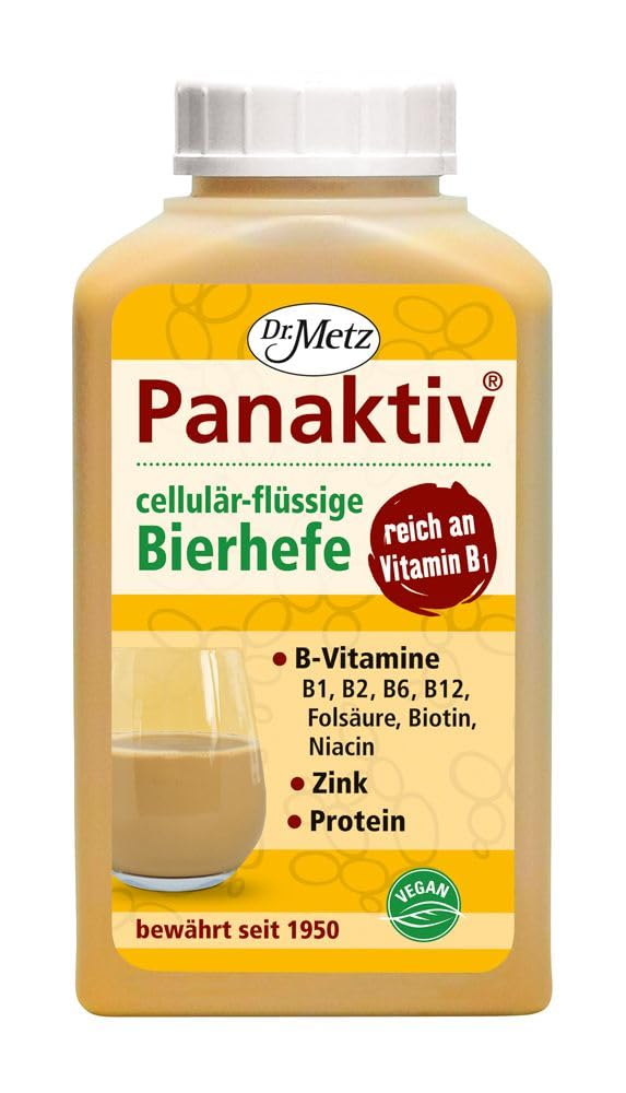 Panaktiv® - liquid brewer's yeast, 500 ml • Vitamin B1, B12, folic acid, biotin, vitamin B2, B6, niacin, zinc • for an active metabolism • for beautiful skin and hair • pure natural product
